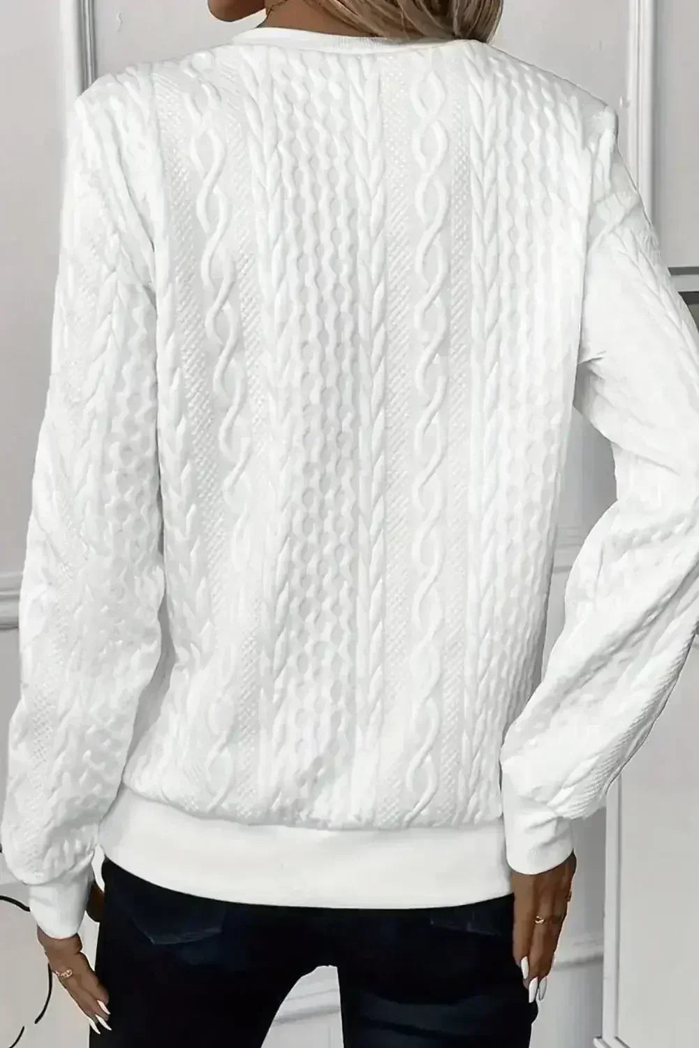 White Casual Zipper Pullover Sweater - Femstylo