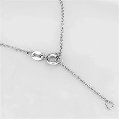 3W417 - Rhodium Brass Necklace with AAA Grade CZ in Clear - Femstylo