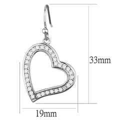 3W628 - Rhodium Brass Earrings with AAA Grade CZ in Clear - Femstylo