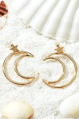 Gold Star & Moon Plated Alloy Earrings – Femstylo