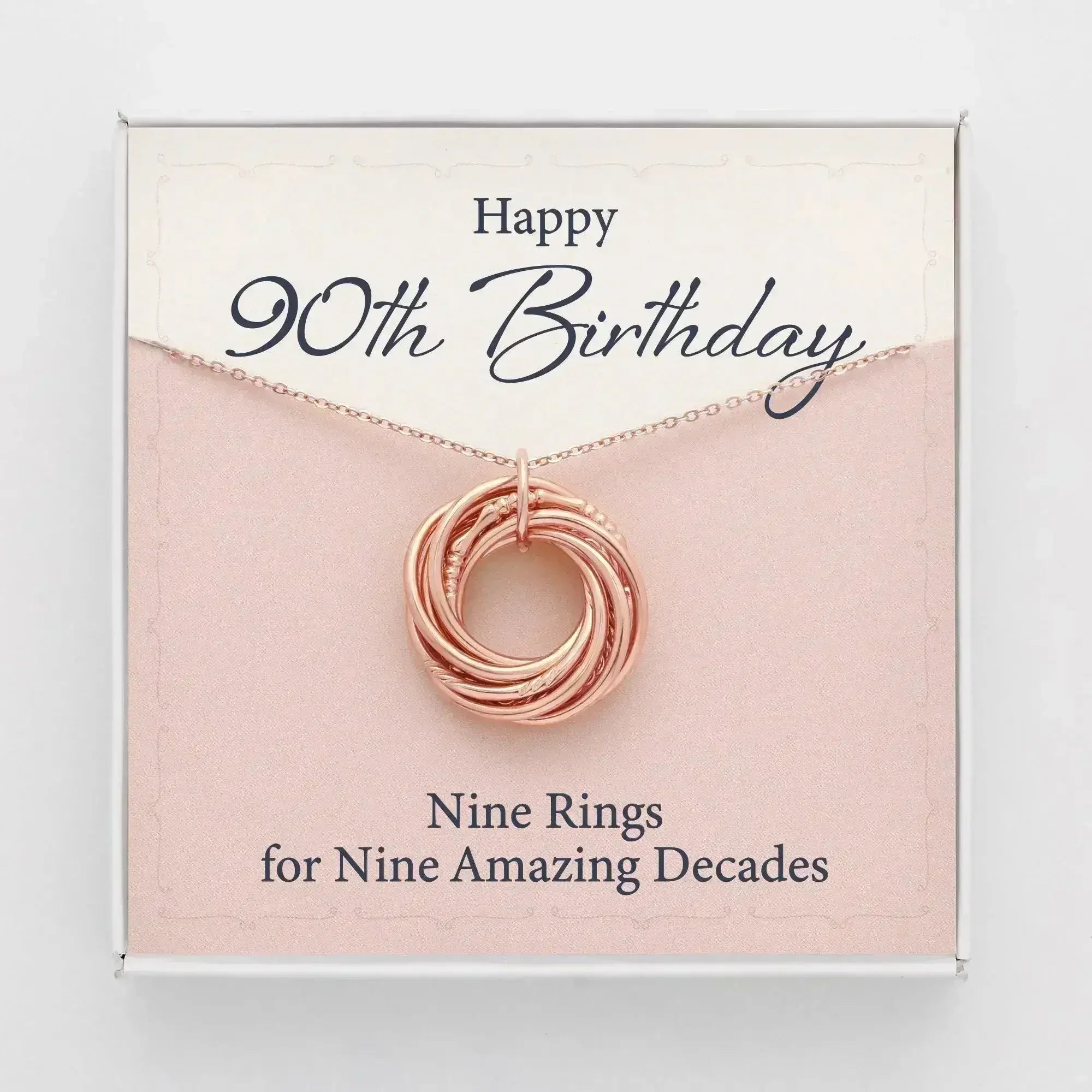 90th Birthday Gift For Nana, Birthday Gift For Mom, 9 Ring 9 Decades - Femstylo