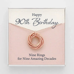 90th Birthday Gift For Nana, Birthday Gift For Mom, 9 Ring 9 Decades - Femstylo