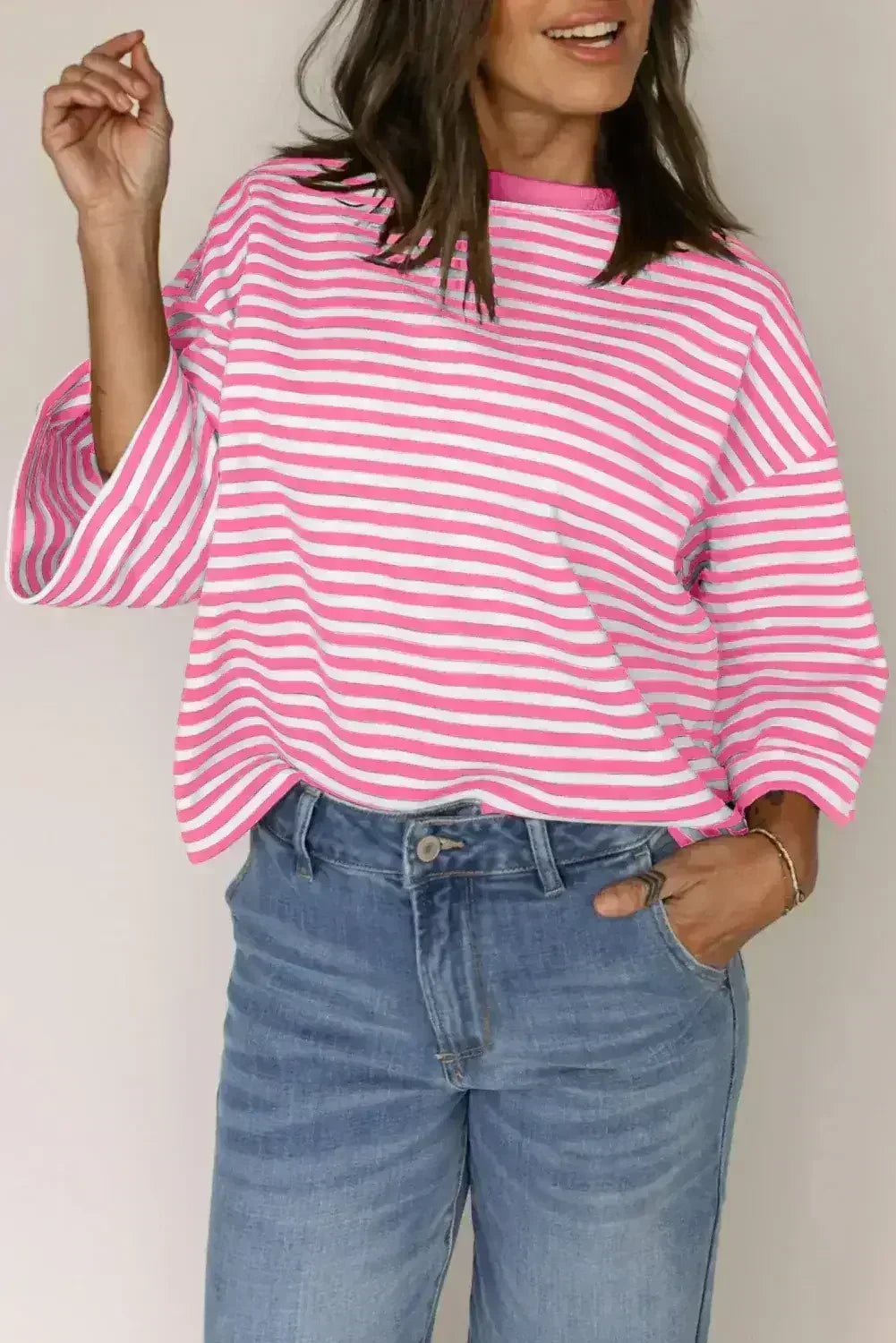 Black Stripe Bowknot Backless T-Shirt - Femstylo