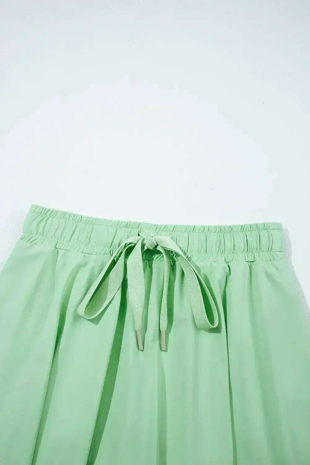 Light Green Drawstring High Waist Lined Tennis Skort - Femstylo