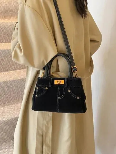 Suede Adjustable Strap Double-Use Handbag - Femstylo