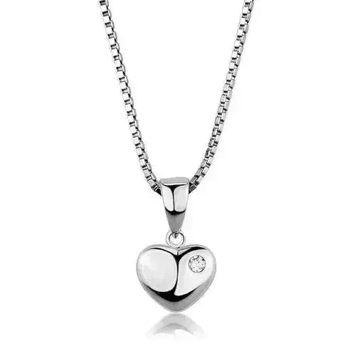 3W825 - Rhodium Brass Chain Pendant with AAA Grade CZ in Clear - Femstylo