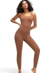 Crisscross Wide Strap Active Jumpsuit - Femstylo