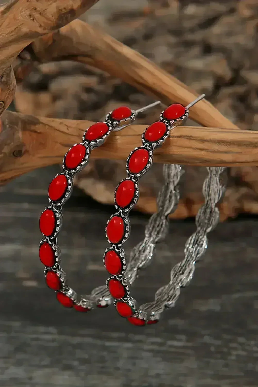 Bonbon Turquoise Big Circle C Shaped Earrings - Femstylo