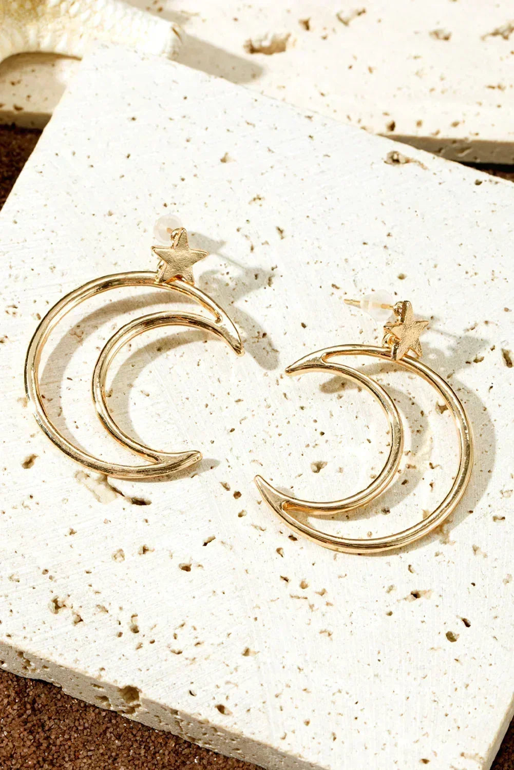Gold Star & Moon Plated Alloy Earrings – Femstylo