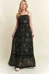 Floral Maxi Cami Dress – Adjustable Straps & Flowy Silhouette - Femstylo