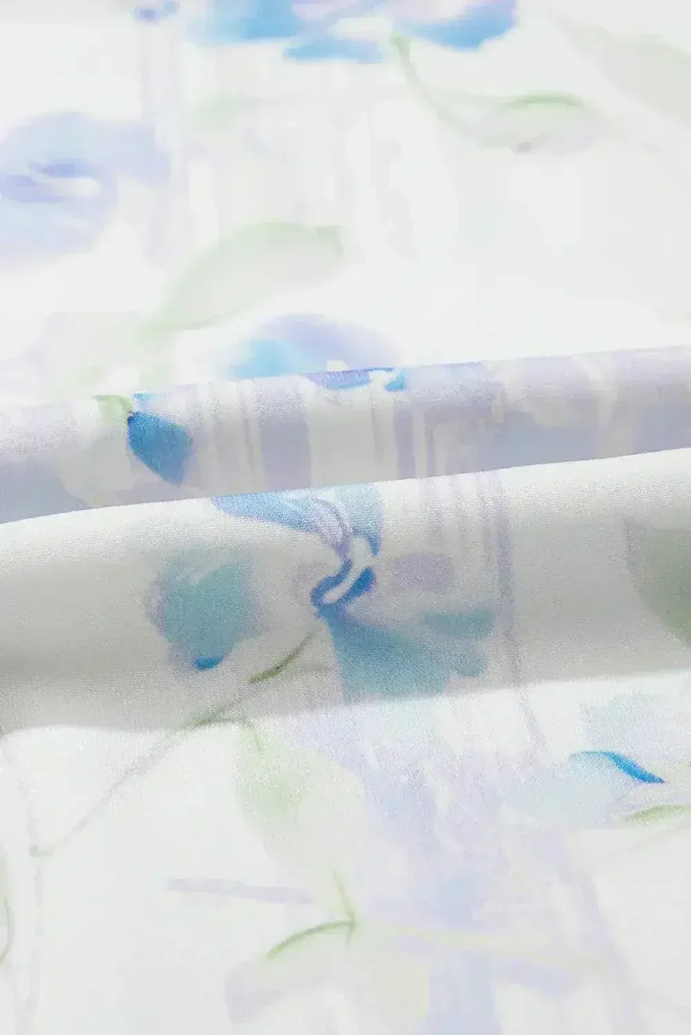 Sky Blue Floral Smocked High Waist Ruffle Sleeveless Long Dress - Femstylo