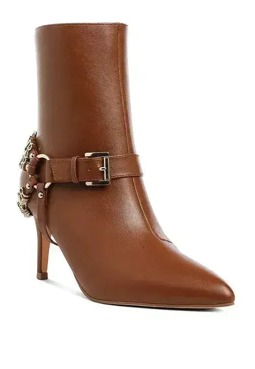 Buckle Harness Stiletto Boots - 3" Heel | Femstylo - Femstylo