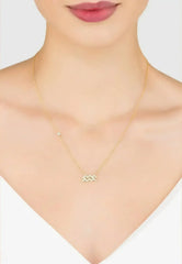 Zodiac Star Sign Pendant Necklace Gold Aquarius - Femstylo