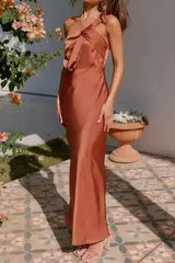 One Shoulder Sleeveless Maxi Dress - Femstylo