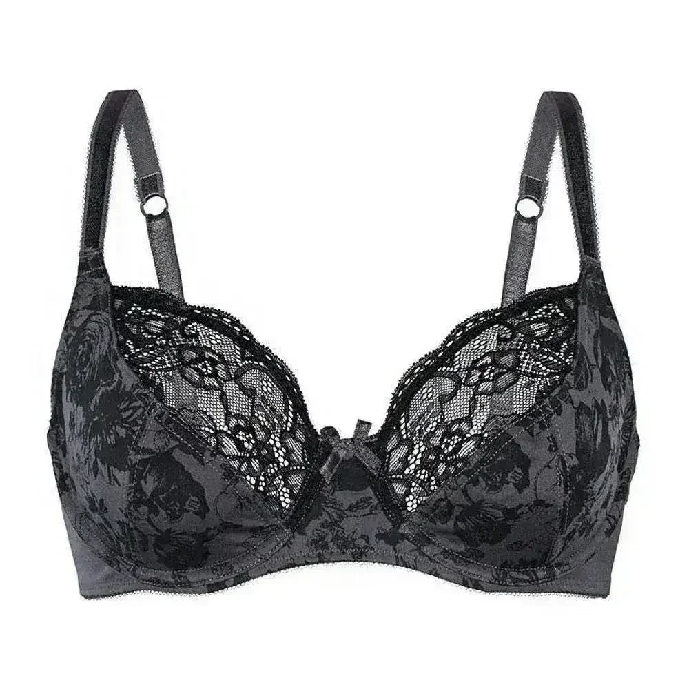 Sassa Charming Floral Semi Sheer Lace Demi Bra - Femstylo