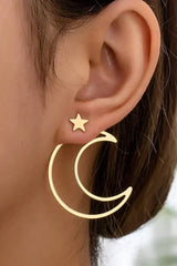 Gold Star & Moon Plated Alloy Earrings – Femstylo