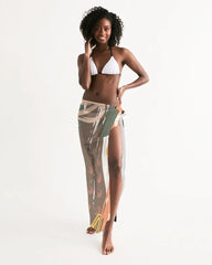 Sheer Circular Multicolor Green Swimsuit Cover Up