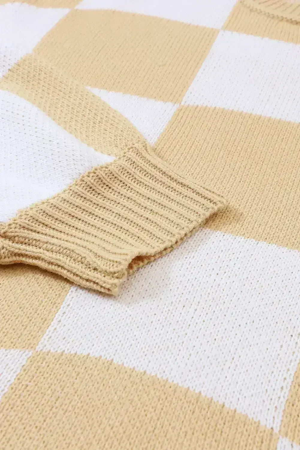 Green Checkered Bishop Sleeve Pullover Sweater - Femstylo