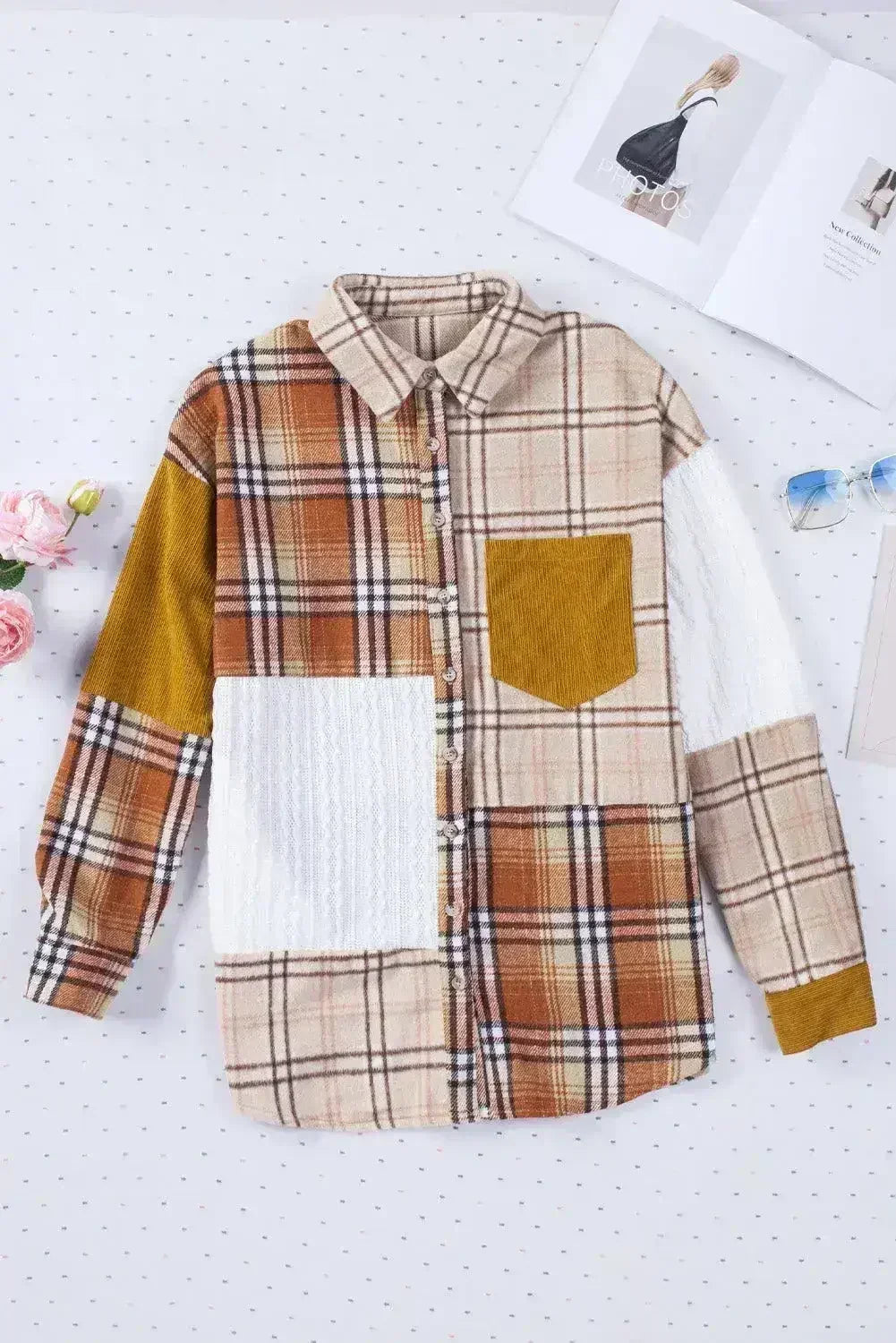 Plaid Pocket Shirt Jacket - Femstylo