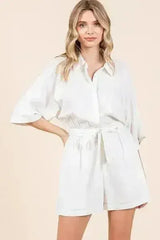 Mittoshop Tie Waist Half Sleeve Romper - Femstylo