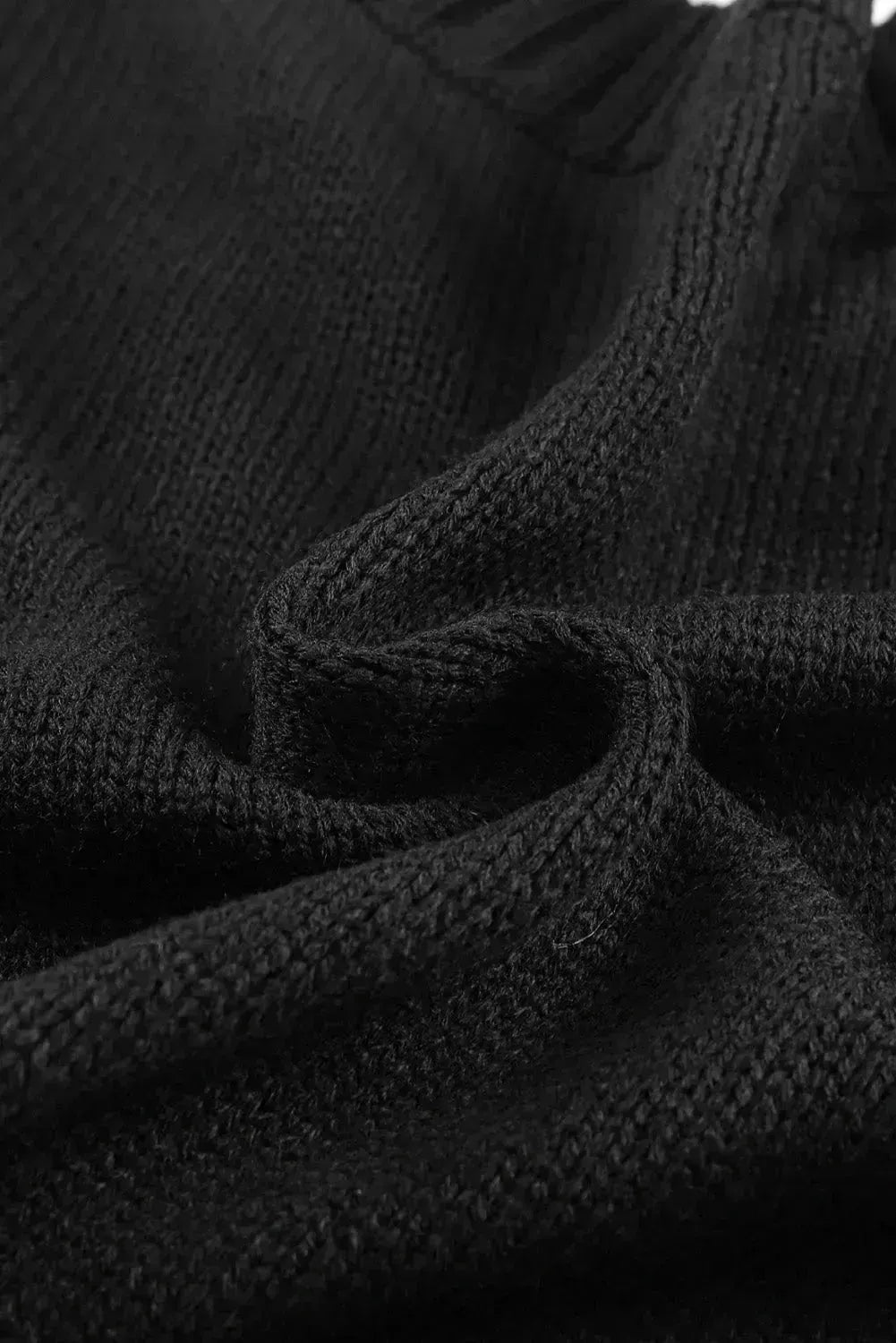 Textured Black Cardigan | Button-Front w/Pockets | Sizes S-3XL
