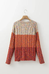 Multicolor Colorblock Confetti Knit Sweater - Femstylo