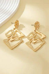 Gold Geometric Alloy Dangle Earrings – Femstylo