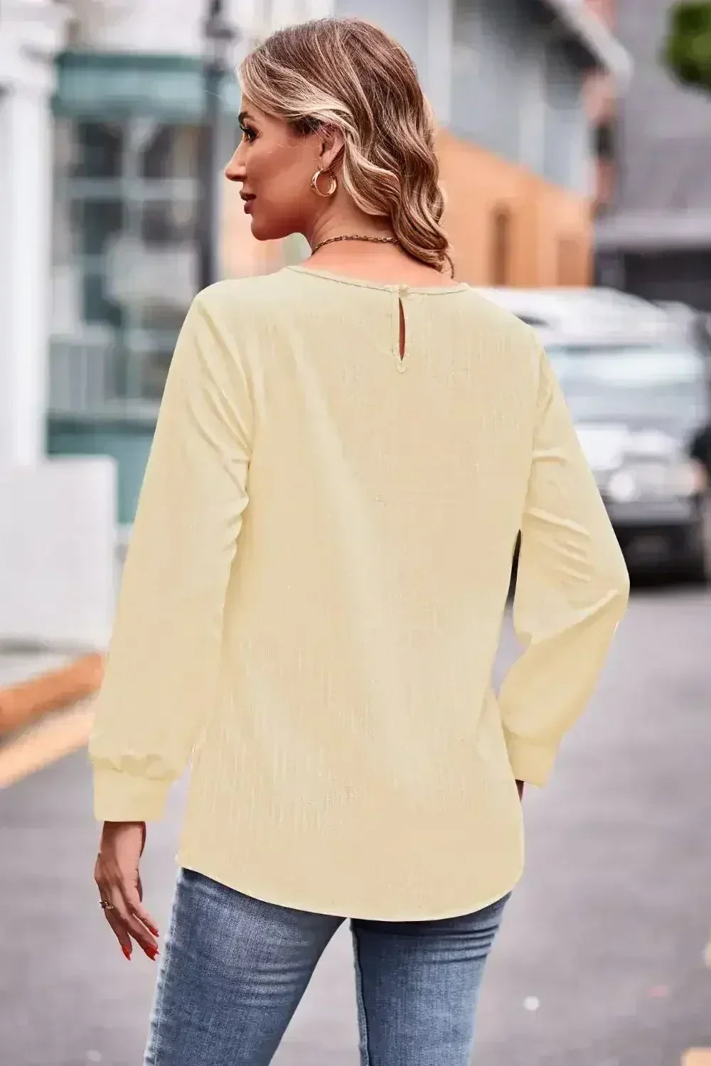 Round Neck Long Sleeve Tee - Femstylo