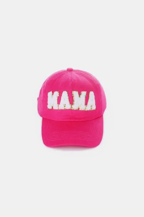 MAMA Chenille Patch Baseball Cap - Washed Cotton City Hat | Femstylo