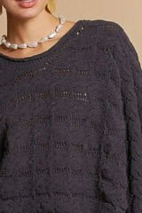 POL Round Neck Cable Knit Cropped Sweater - Femstylo