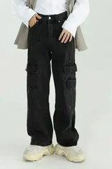 Baggy Cargo Jeans – Cotton Utility Pants with Relaxed Fit - Femstylo