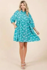 Mittoshop Zebra Print Button Down Shirt Mini Dress - Femstylo