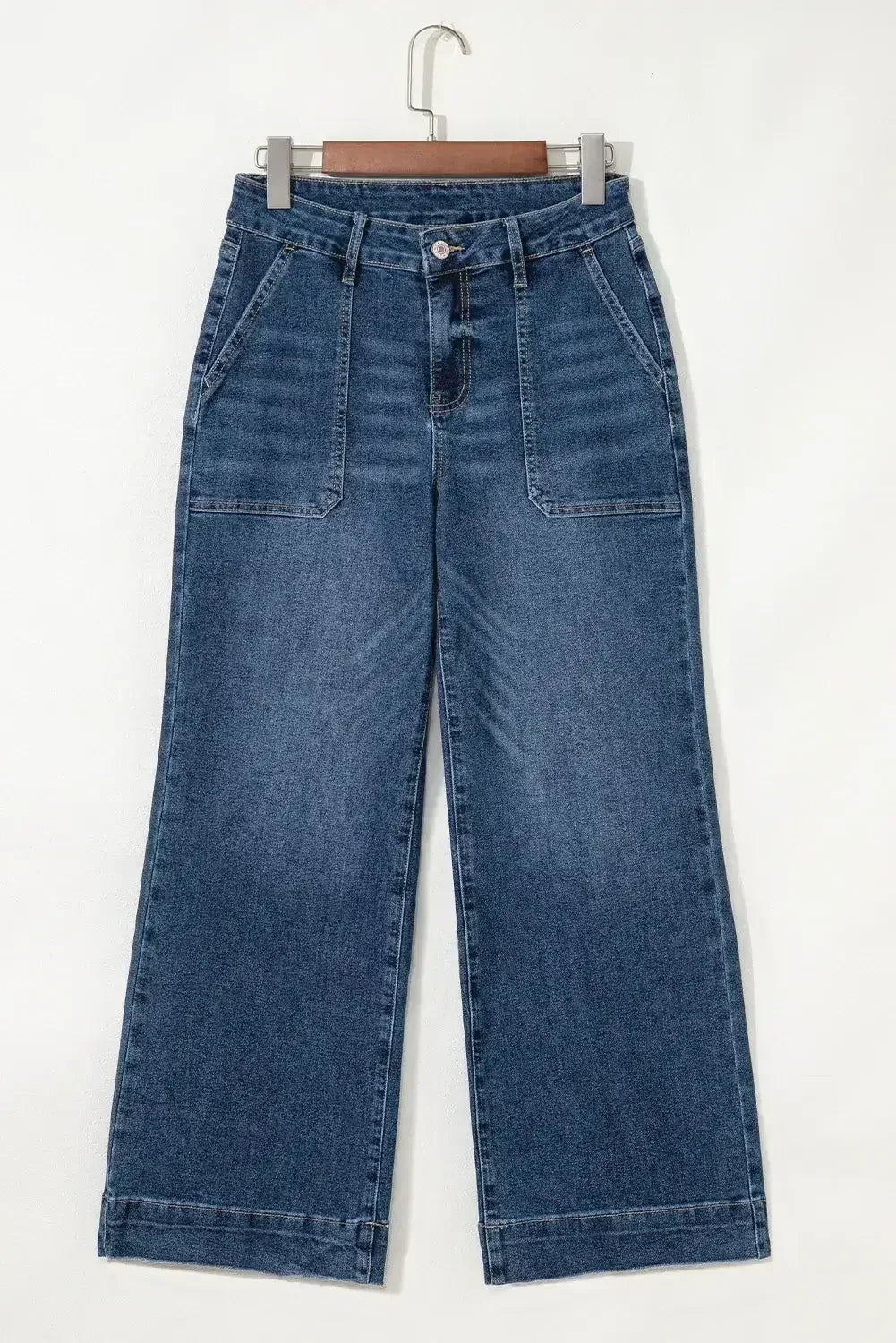 Ashleigh Blue Cropped High Rise Wide Leg Jeans - Femstylo