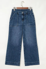 Ashleigh Blue Cropped High Rise Wide Leg Jeans - Femstylo