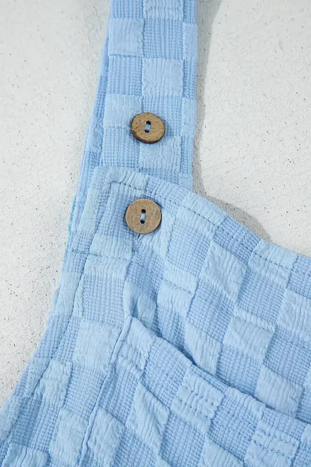 Beige Checkered Pocket High Waist Wide Leg Overall - Femstylo