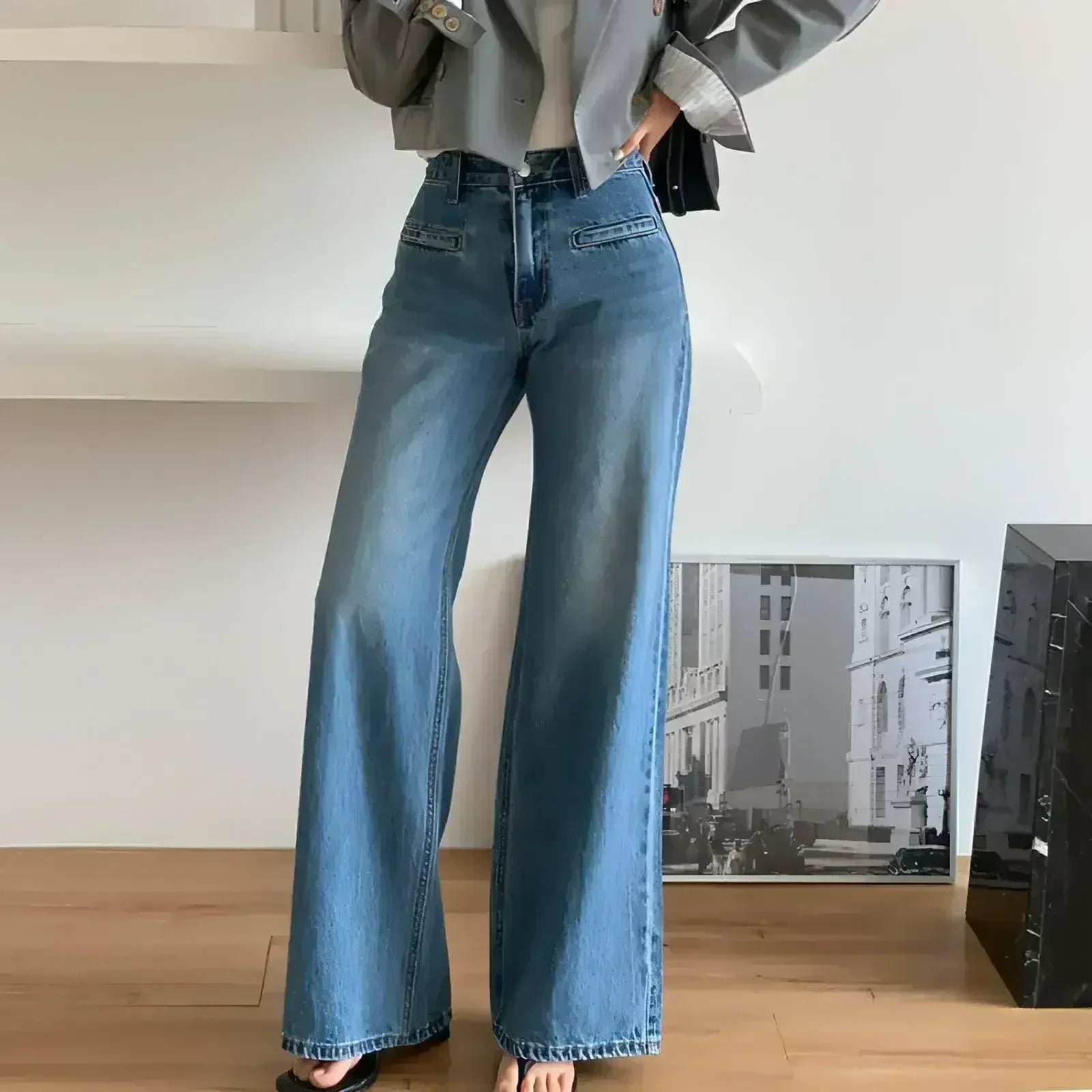 Retro High Waist Slimming Jeans Women - Femstylo