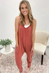 Gold Flame Solid Color Loose Fit Harem Jumpsuit - Femstylo