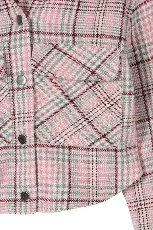 Plaid crop jacket - Femstylo