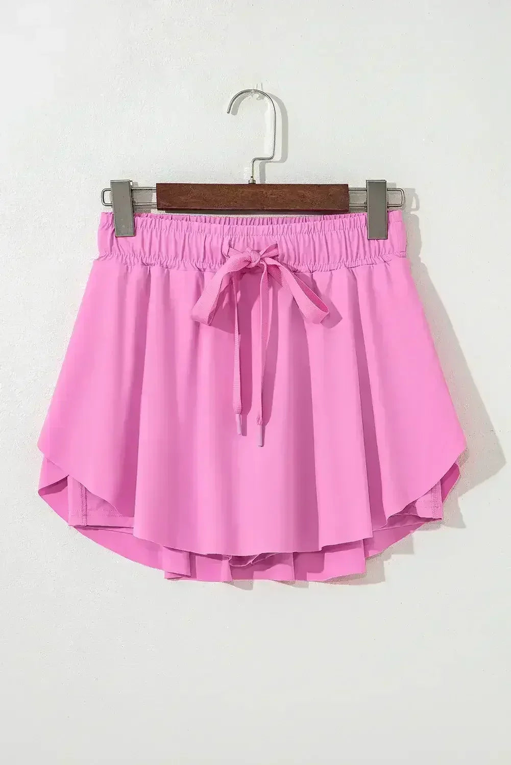 Light Green Drawstring High Waist Lined Tennis Skort - Femstylo