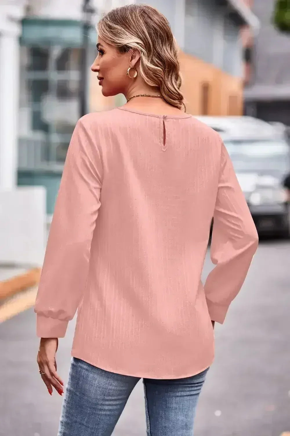 Round Neck Long Sleeve Tee - Femstylo