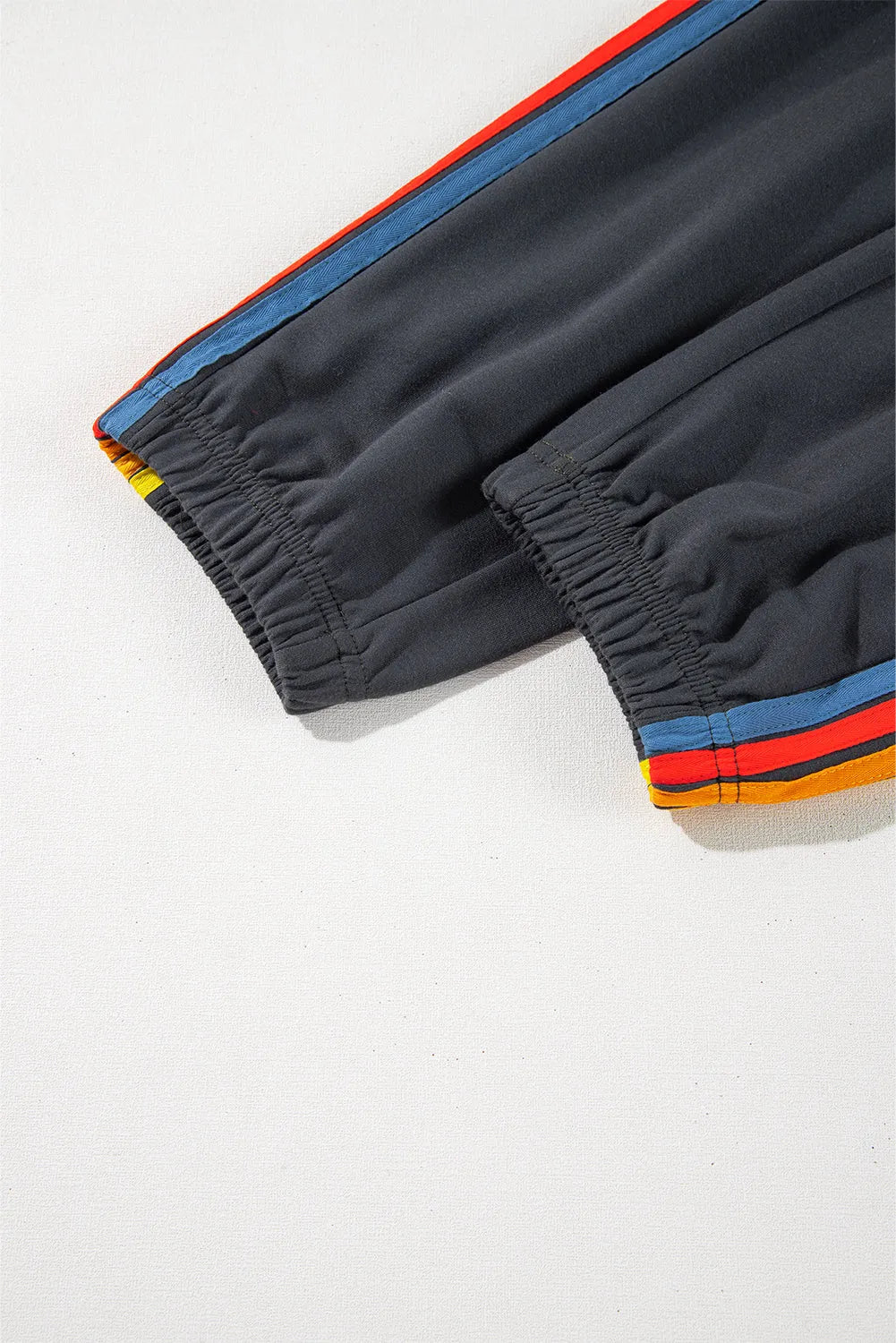 Dark Grey Rainbow Striped Jogger Sweatpants