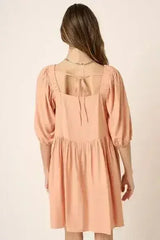 Mittoshop Pintuck Detail Tie Back Mini Dress - Femstylo