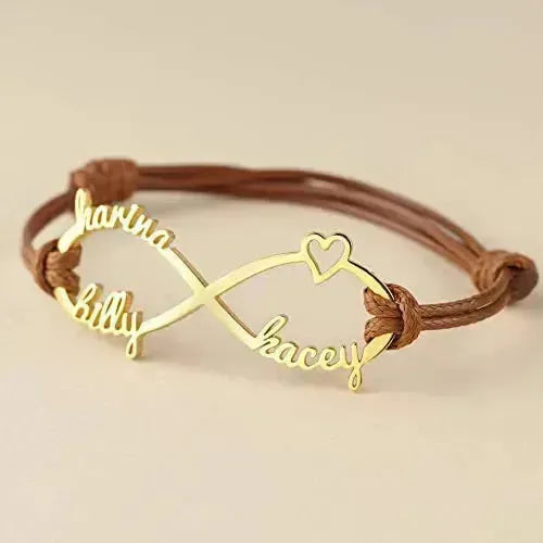 Custom Name Infinity Bracelet | Sterling Silver Mom Jewelry
