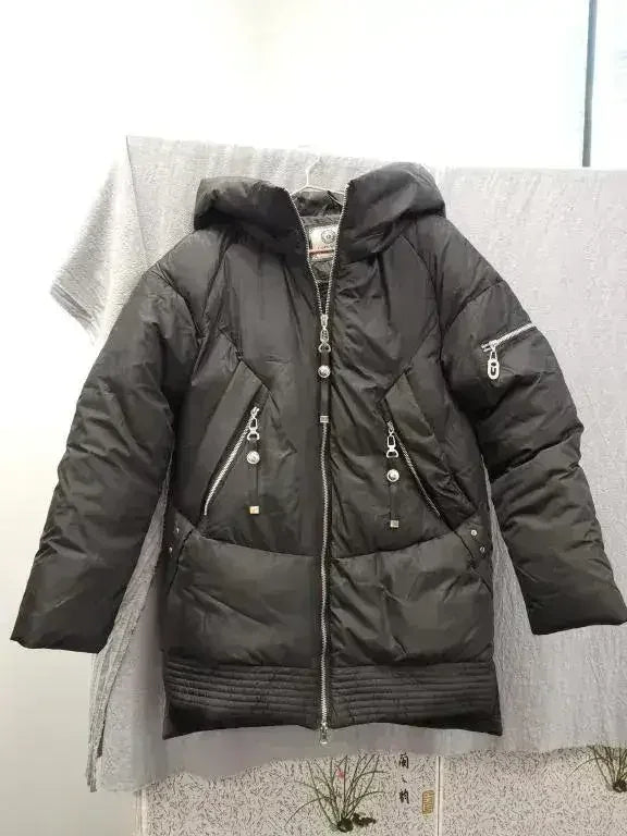 Casual hooded women winter coat parka Zipper pocket padded jacket coat - Femstylo