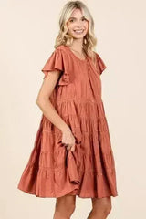 Mittoshop Lace Detail Ruffled Button Down Tiered Dress - Femstylo
