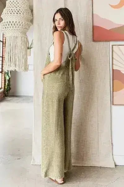 Mittoshop Textured Wide Leg Overalls - Femstylo