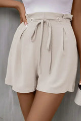 Jet Stream Lace Up High Waist Casual Shorts - Femstylo
