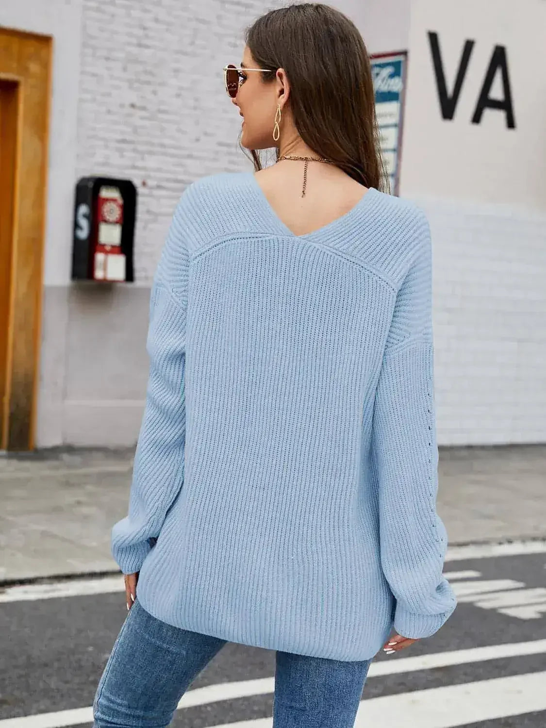 V-Neck Rib-Knit Top - Comfort Women's Shirt | Femstylo - Femstylo