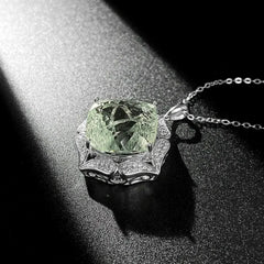 Luxury Sweater Chain Femininity S925 Silver Set Large Natural Green - Femstylo