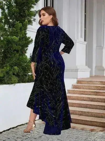 Plus Size Ruffle Hem High-Low Dress - Femstylo